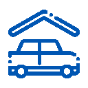 Blue icon showing vehicle awnings