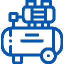 Blue icon showing a compressor for cars