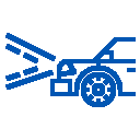 Blue icon showing car headlights