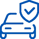 Blue icon showing vehicle protection