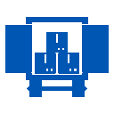 Blue icon showing car storage solutions