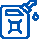 Blue icon showing a long range fuel tank