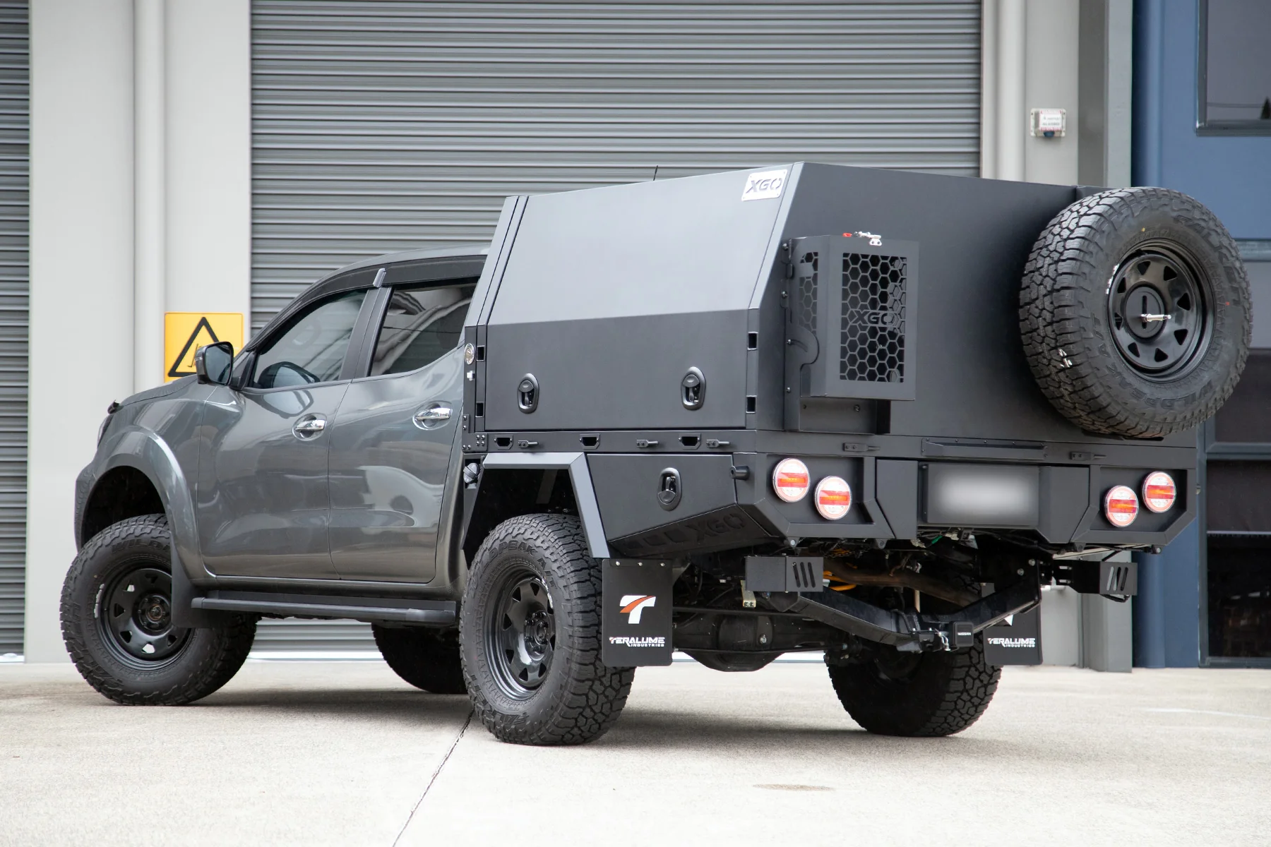 gun metallic navara double cab ute canopy