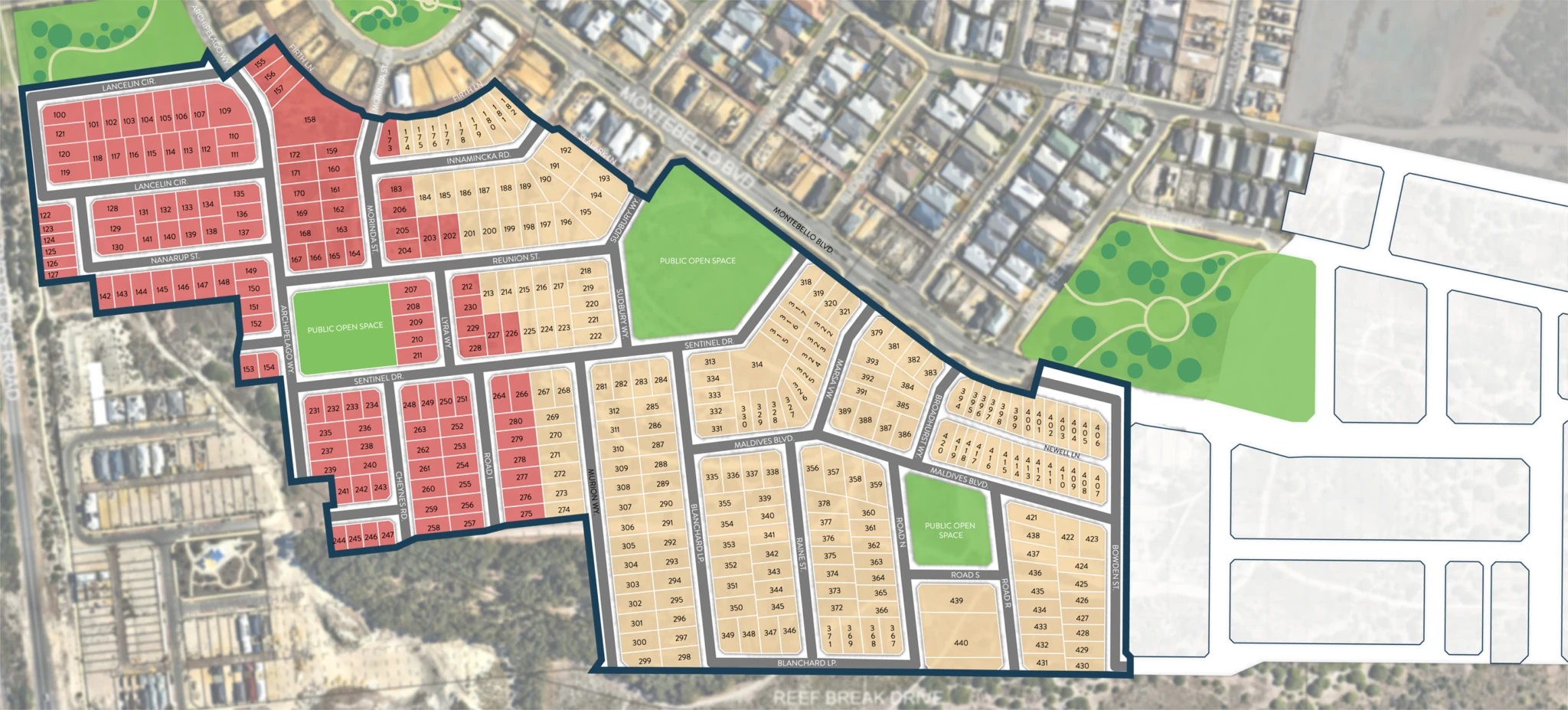 Numbered development masterplan shown by Real IQ